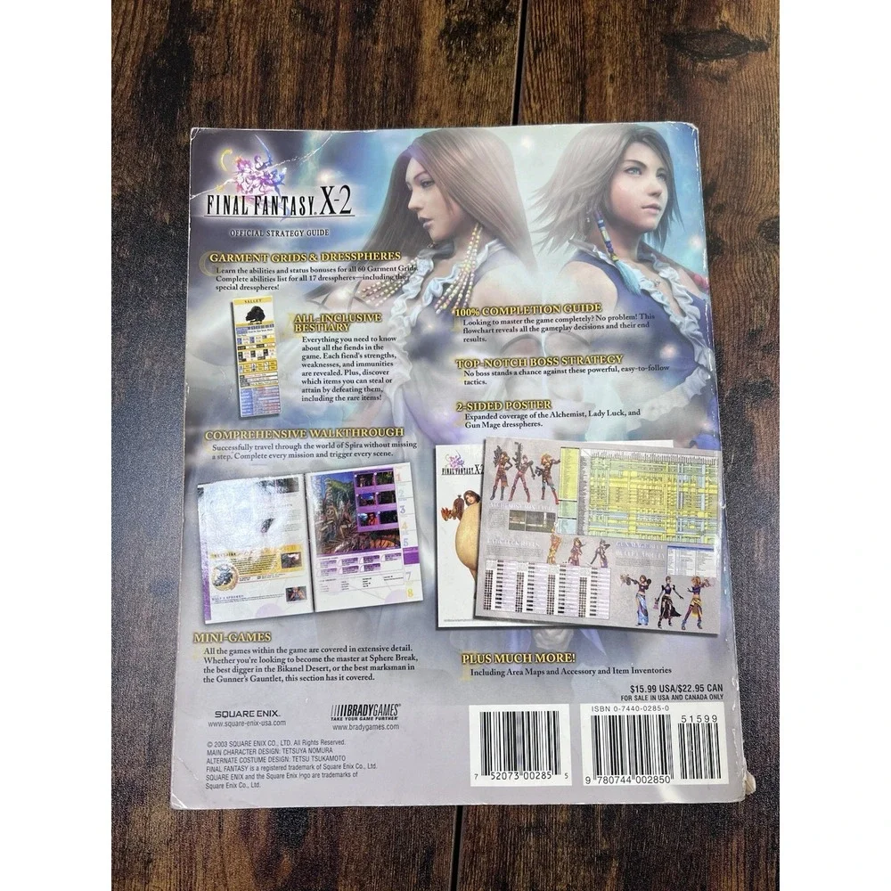 Final Fantasy X-2 PlayStation 2 PS2 FF 10-2 Complete CIB with Strategy Guide